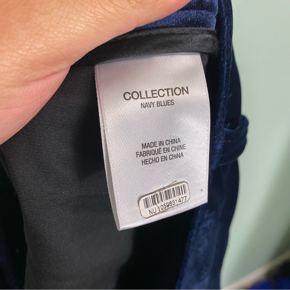 Favorite Daughter The Masha Super High Rise Wide Leg Navy Blue Velvet Size 31 - Picture 11 of 12